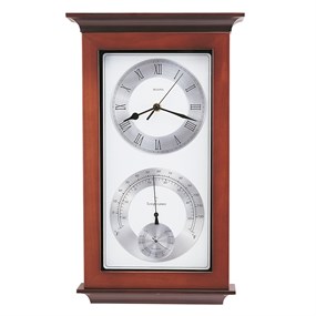 Bulova C3760 Wooden Weather Station Wall Clock - C57146