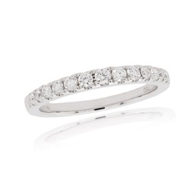 18ct White Gold Diamond Half Eternity Ring - 36pts - D0727