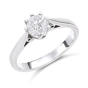 18ct White Gold Solitaire Diamond Ring, 3/4ct - D0746