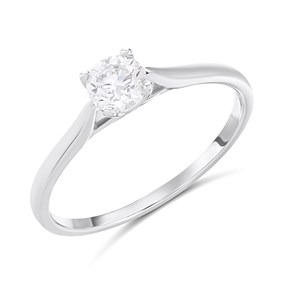 Polar Fire Platinum Diamond Solitaire Ring- 1/2ct (GLI Certificate) - D08168