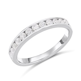 Polar Fire Platinum Diamond Channel-Set 1/2 Eternity Ring- 1/2ct (GLI Certificate) - D08172