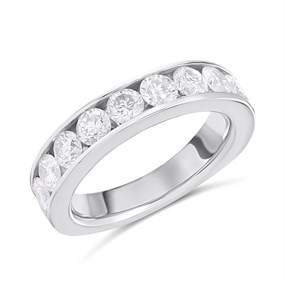 Polar Fire Platinum Diamond Channel Set Eternity Ring- 1.50ct (GLI Certificate) - D08174