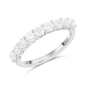 Polar Fire Platinum Nine-Stone Diamond Eternity Ring- 1ct (GLI Certificate) - D08179