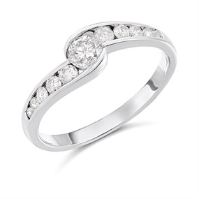 Platinum Channel-Set Fancy Diamond Ring, 1/2ct - D08183
