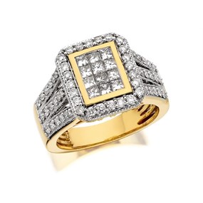 18ct Gold 1 Carat Diamond Cluster Ring - D1421