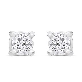 Arctic Circle 9ct White Gold Diamond Solitaire Stud Earrings - 40pts per pair - D3154