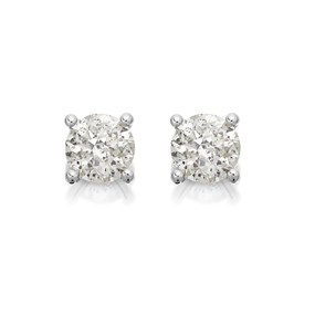 18ct White Gold Diamond Solitaire stud Earrings - 80pts per pair - D4528