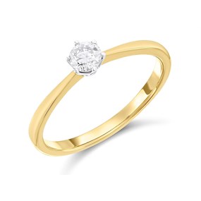 9ct Gold Diamond Solitaire Ring - 1/4ct - D5027