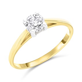 9ct Gold Diamond Solitaire Ring - 60pts (Non-Certificated) - D50366