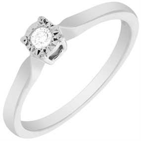 9ct White Gold Diamond Solitaire Ring – 5pts - D5101