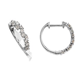 9ct White Gold Diamond Hoop Earrings - 1/2ct per pair - D5534