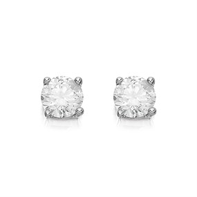 9ct White Gold Diamond Solitaire Stud Earrings - 1/3ct per pair - D5538