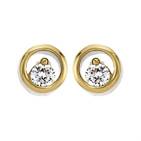 Polar Fire 9ct Gold Diamond Stud Earrings - 17pts per pair - D5543
