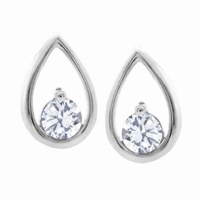Polar Fire 9ct White Gold Diamond Stud Earrings - 15pts per pair - D5544