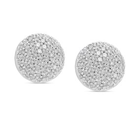 9ct White Gold Pave-Set Diamond Earrings, 55pts/pr - D5554