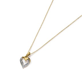 9ct Gold Diamond Heart Necklace - D56114