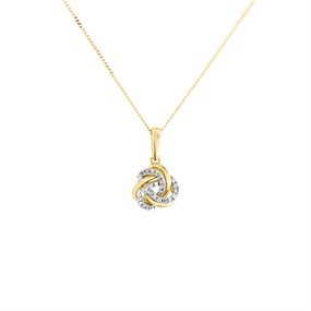9ct Gold Diamond Knot Necklace - 5pts - D56120
