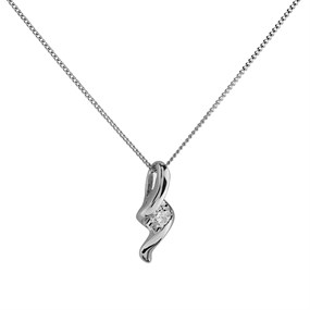 Love It! 9ct White Gold Diamond Twist Necklace - D56135