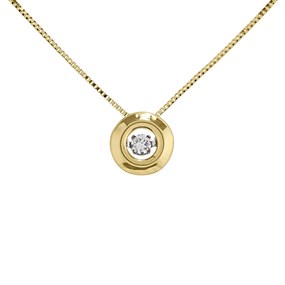 Dancing Diamonds 9ct Gold Diamond Circle Necklace - 5pts - D56137