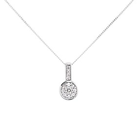 9ct White Gold Diamond Necklace - 12pts - D56147