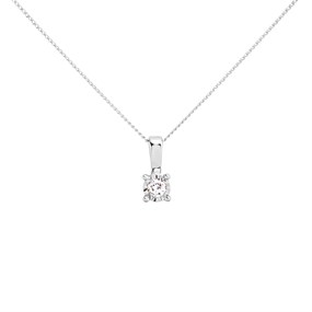 9ct White Gold Diamond Solitaire Necklace - 5pts - D56155