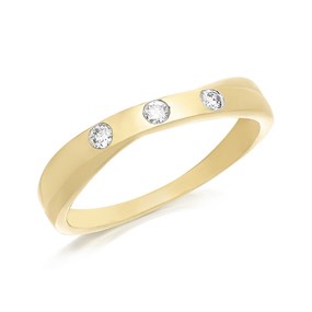 9ct Gold Diamond Trilogy Crossover Ring - 9pts - D5914