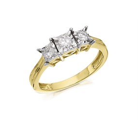 9ct Gold Diamond Trilogy Ring - 1/3ct - D5925
