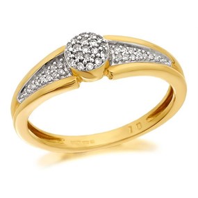 9ct Gold Diamond Cluster Ring - 10pts - EXCLUSIVE - D6079