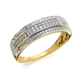 9ct Gold Diamond Band Ring - 18pts - EXCLUSIVE - D6122