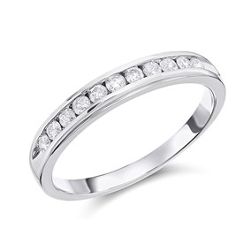9ct White Gold Diamond Half Eternity Ring - 1/4ct - D66139