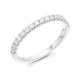 9ct White Gold Diamond Half Eternity Ring - 1/3ct - D66198