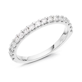 9ct White Gold Diamond Half Eternity Ring - 1/2ct - D66199