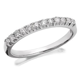 9ct White Gold Diamond Half Eternity Ring - 1/4ct - D6835