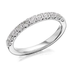 9ct White Gold Diamond Half Eternity Ring - 20pts - D6869