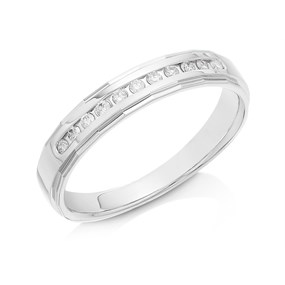 9ct White Gold Diamond Band Ring - 10pts - D71132