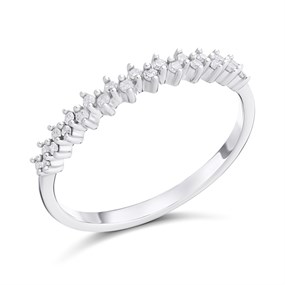 9ct White Gold Diamond Half Eternity Ring - 15pts - D71202
