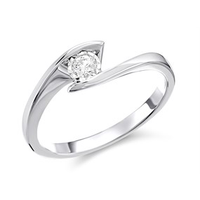 Illuminaire 9ct White Gold  Diamond Crossover Ring - 10pts - D72001