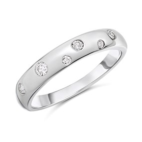 9ct White Gold Diamond Band Ring - 15pts - D72133