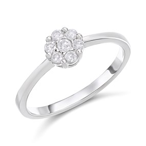 9ct White Gold Diamond Cluster Ring - 20pts - D72140
