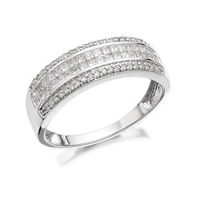9ct White Gold Diamond Band Ring - 1/2ct - D7249