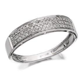 9ct White Gold Diamond Band Ring - 15pts - D7270