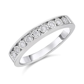 9ct White Gold Diamond Half Eternity Ring - 15pts - D77239