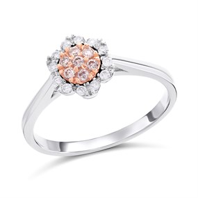 One In A Million 9ct Two Colour Gold Pink Diamond Cluster Ring - 20pts - D78906