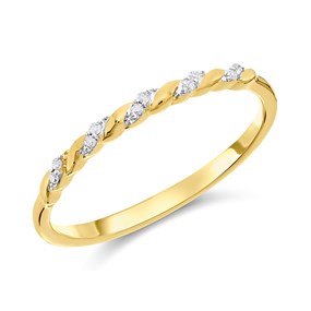 9ct Gold Diamond Twisted Half Eternity Ring - 5pts - D80115