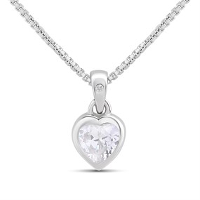 D4D Silver Diamond April Birth Crystal Necklace - D8585