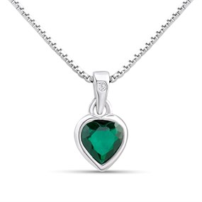 D4D Silver Diamond May Birth Crystal Necklace - D8586