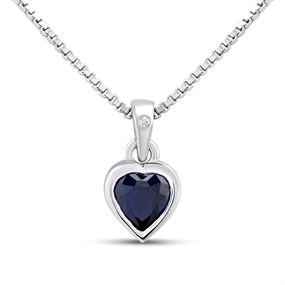 D4D Silver Diamond Sept Birth Crystal Necklace - D8590