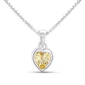D4D Silver Diamond Nov Birth Crystal Necklace - D8592