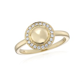 9ct Gold Diamond Domed Cluster Ring - 18pts - D87009