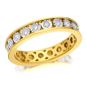 9ct Gold Diamond Full Eternity Ring - 30pts - D89047